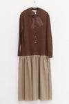 SWAYING 2025 Fall/Winter Collection: Fish-tail design polo dress/long dress SW-SW25AW2L03C2S2-ZONG (Brown)